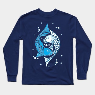 Blue and white koi fish. Symbol of good luck Long Sleeve T-Shirt